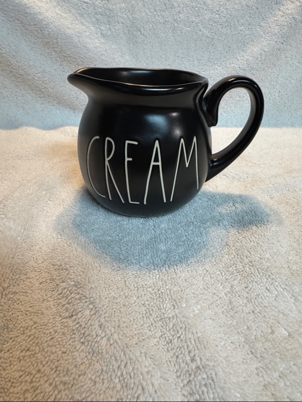 Rae Dunn Black Ceramic Cream Pitcher - Classic Home Art